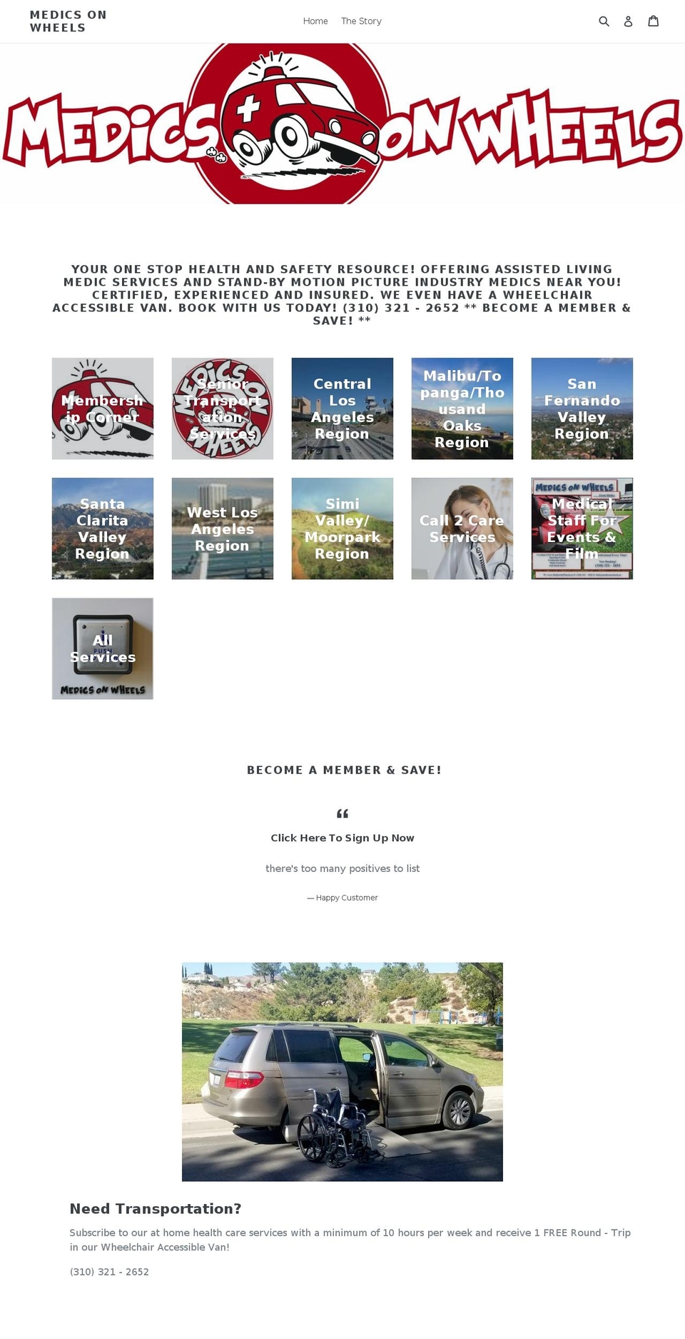 eaglewingsmedicaltransportation.com — Shopify storefront screenshot