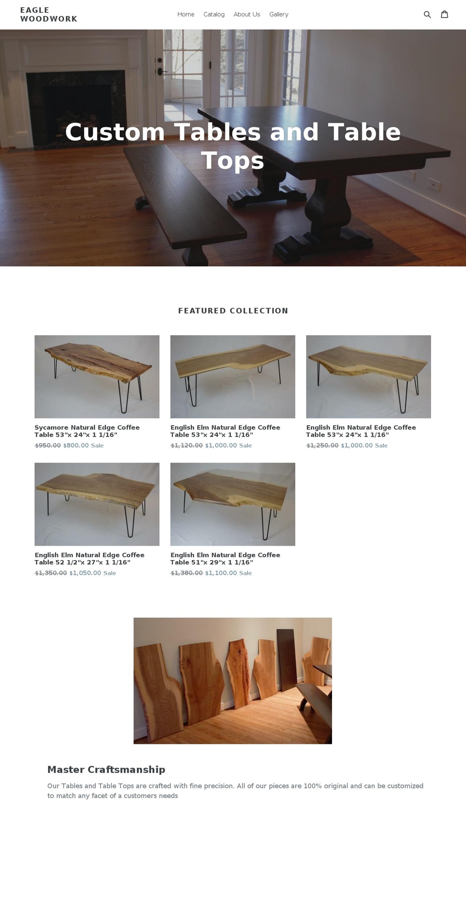 eaglewoodwork.com — Shopify storefront screenshot