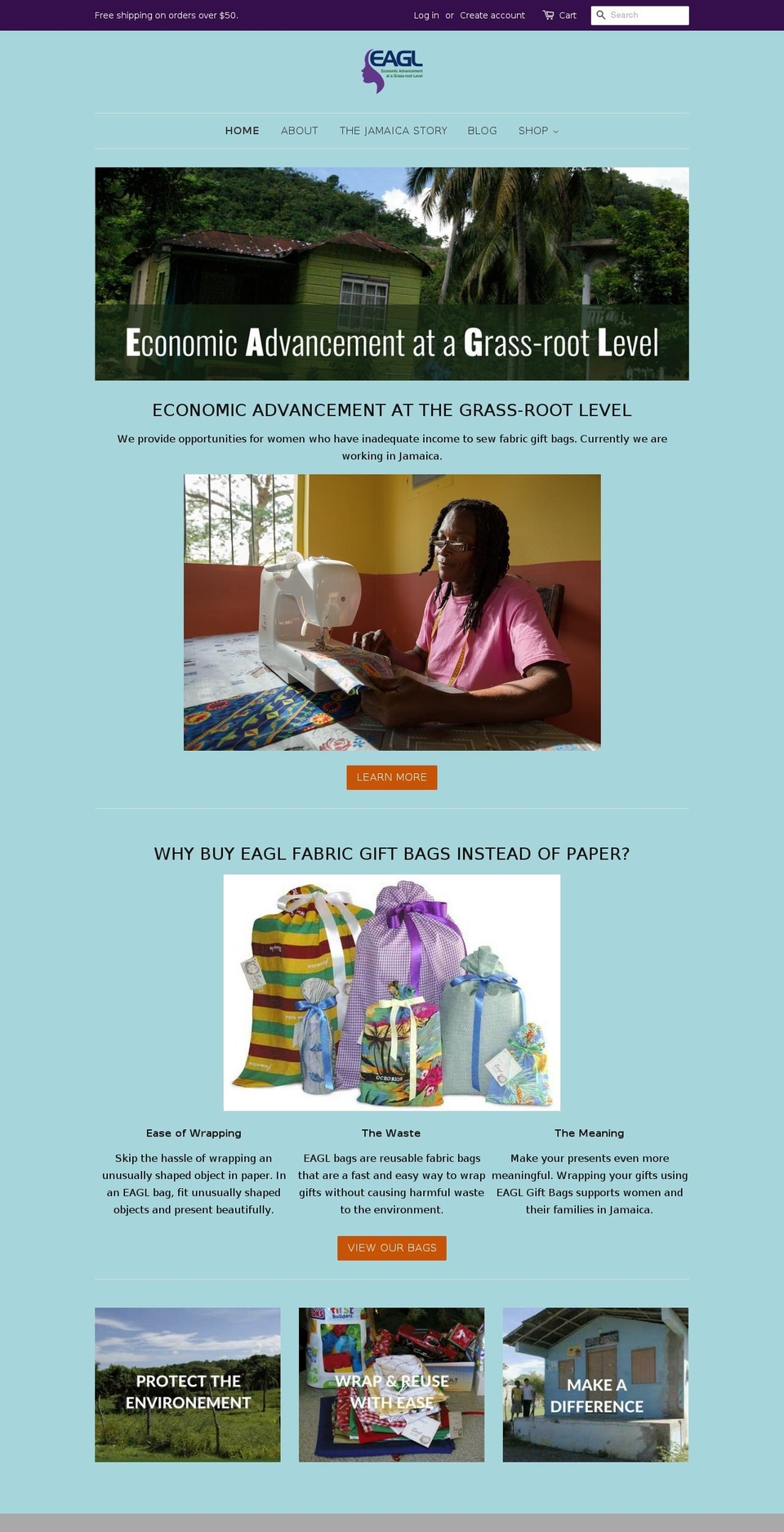 eaglgiftbags.com — Shopify storefront screenshot