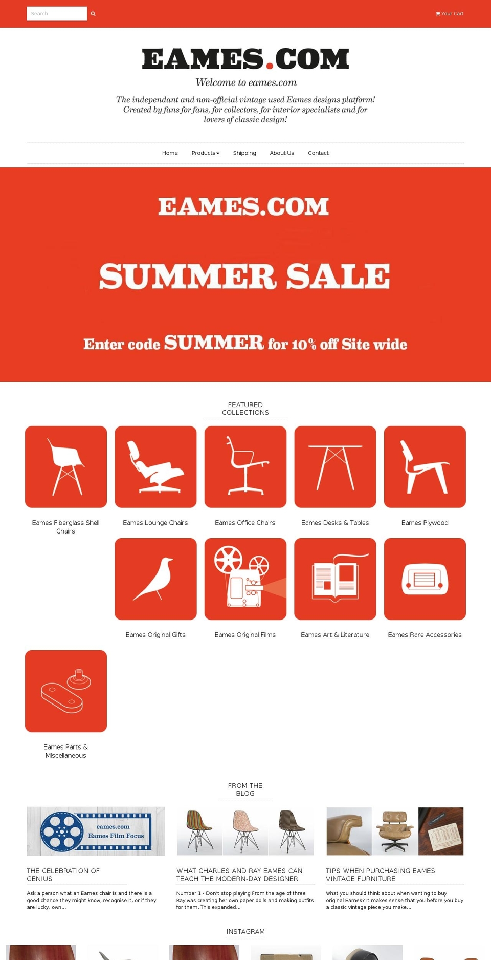 eames.com — Shopify storefront screenshot