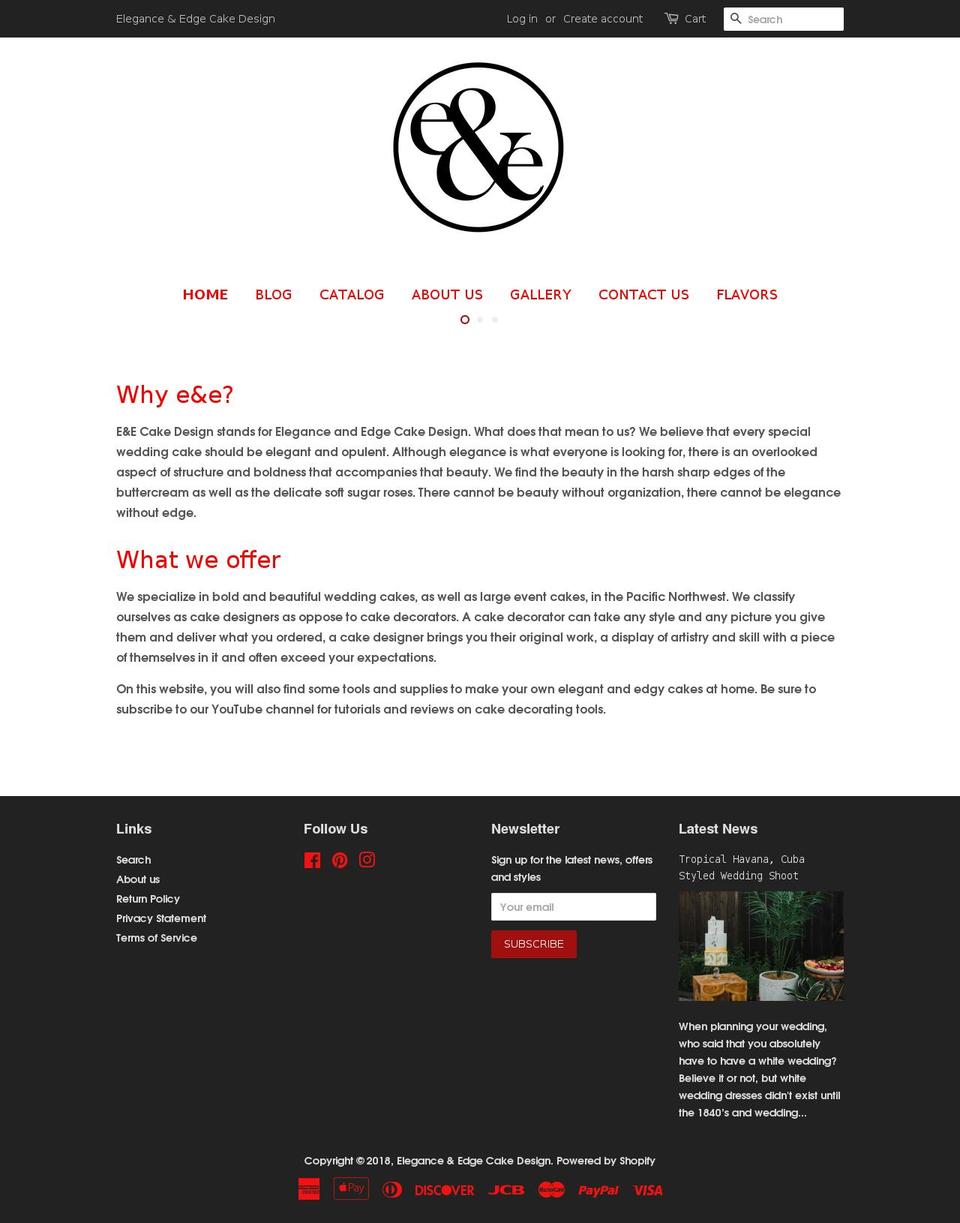 eandecakedesign.com — Shopify storefront screenshot