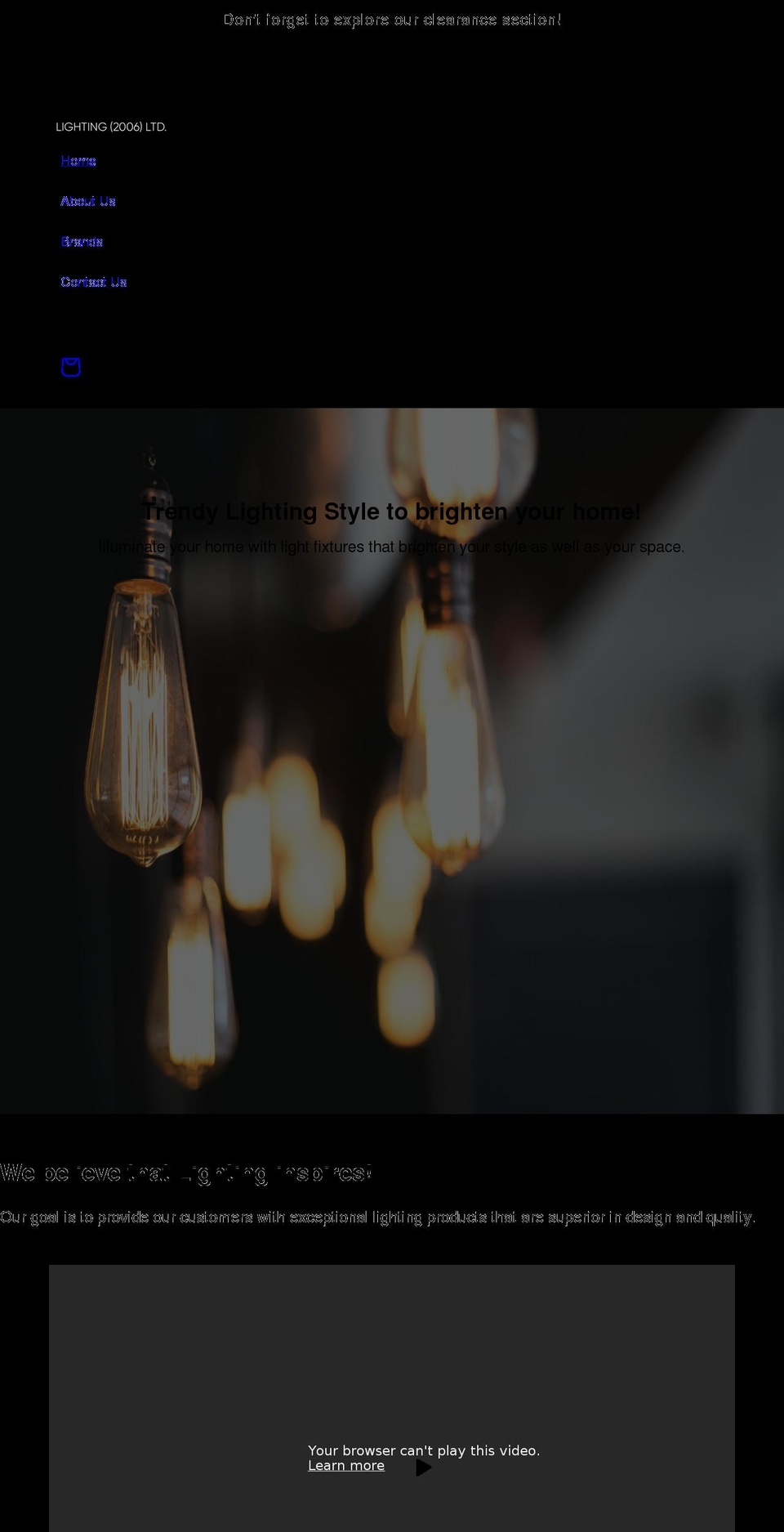 eandllighting.com shopify website screenshot
