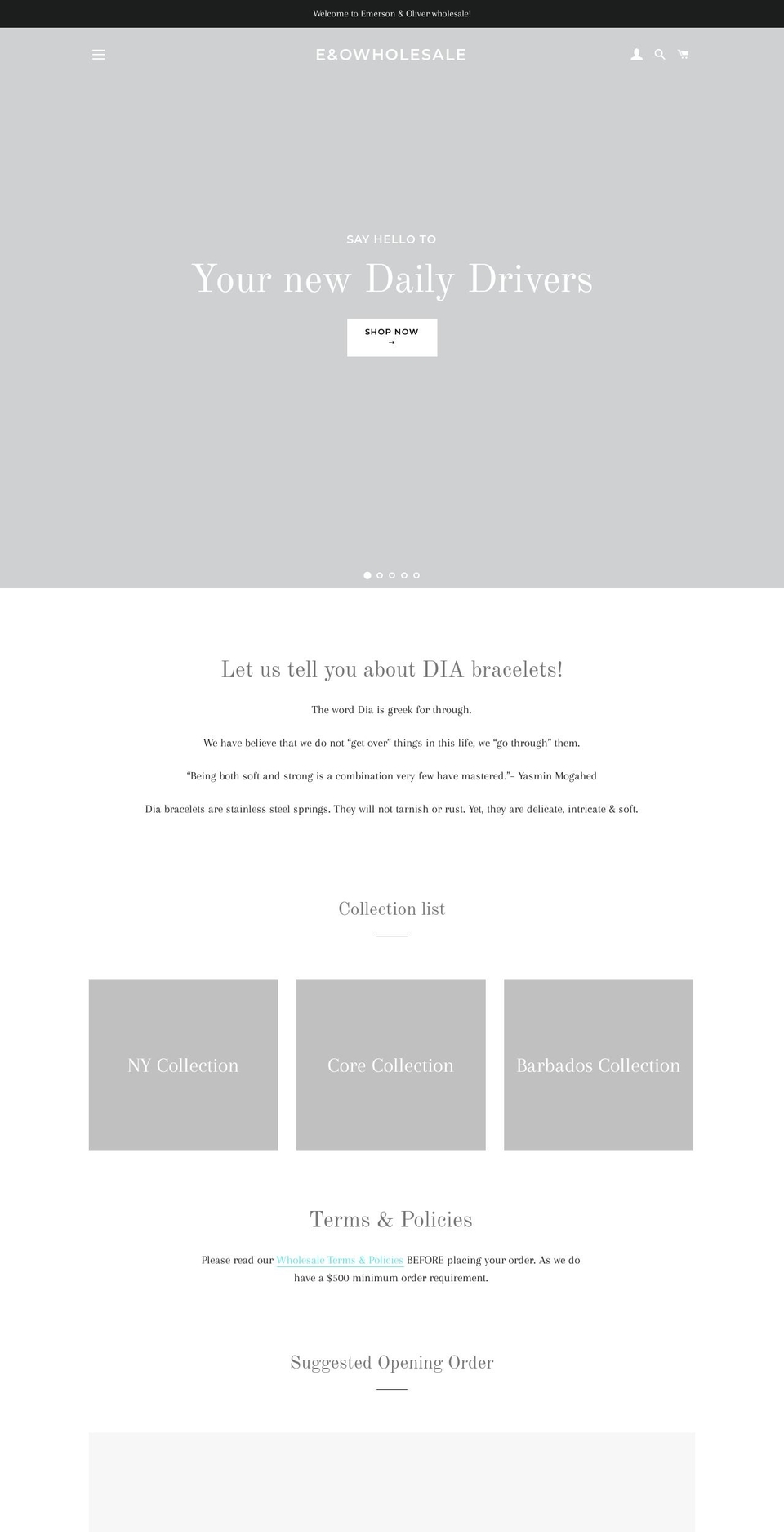 eandowholesale.com — Shopify storefront screenshot