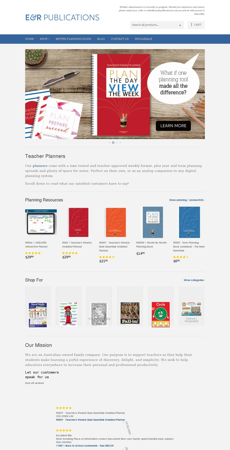 eandrpublications.com.au shopify website screenshot