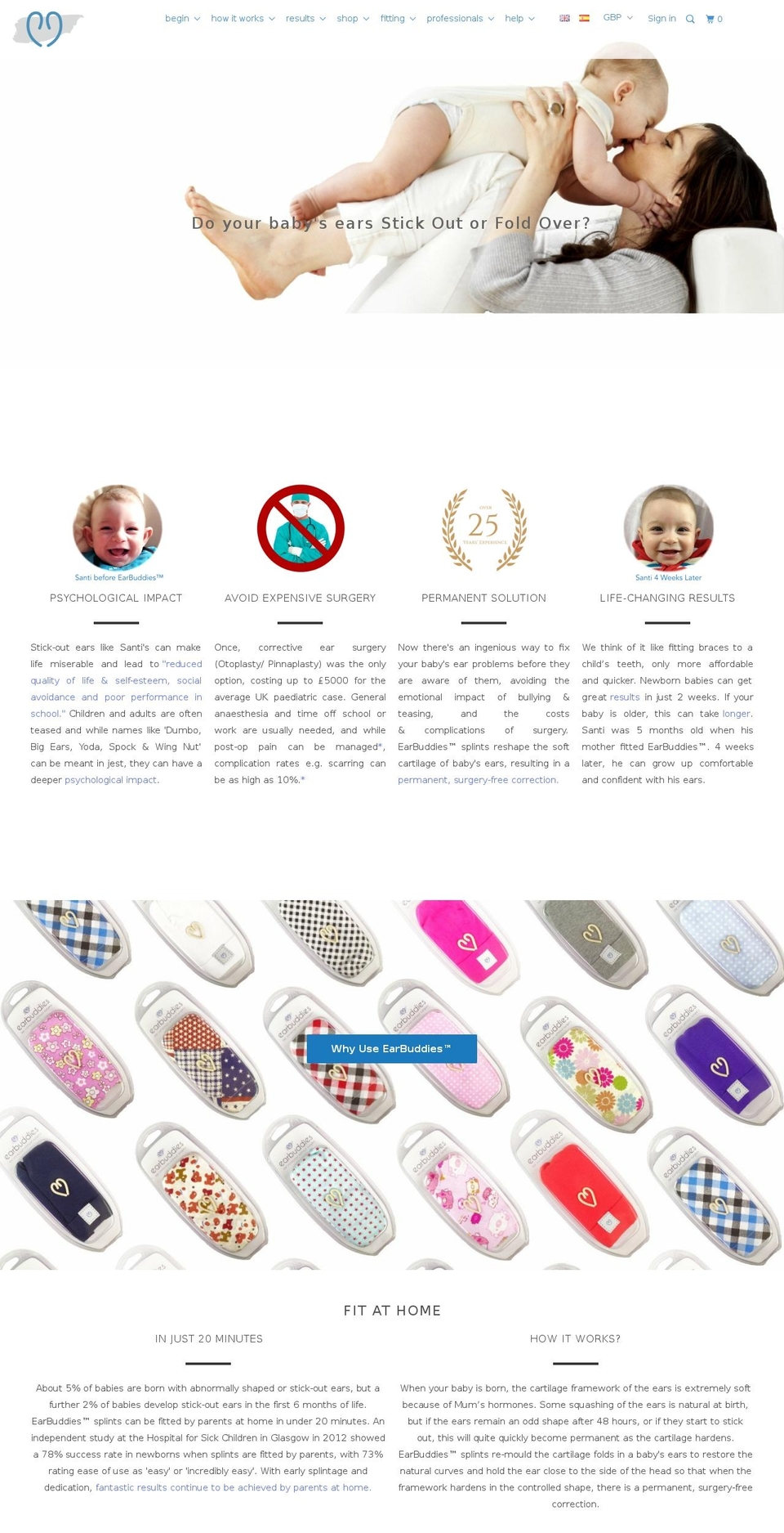 earbuddies.co.uk shopify website screenshot