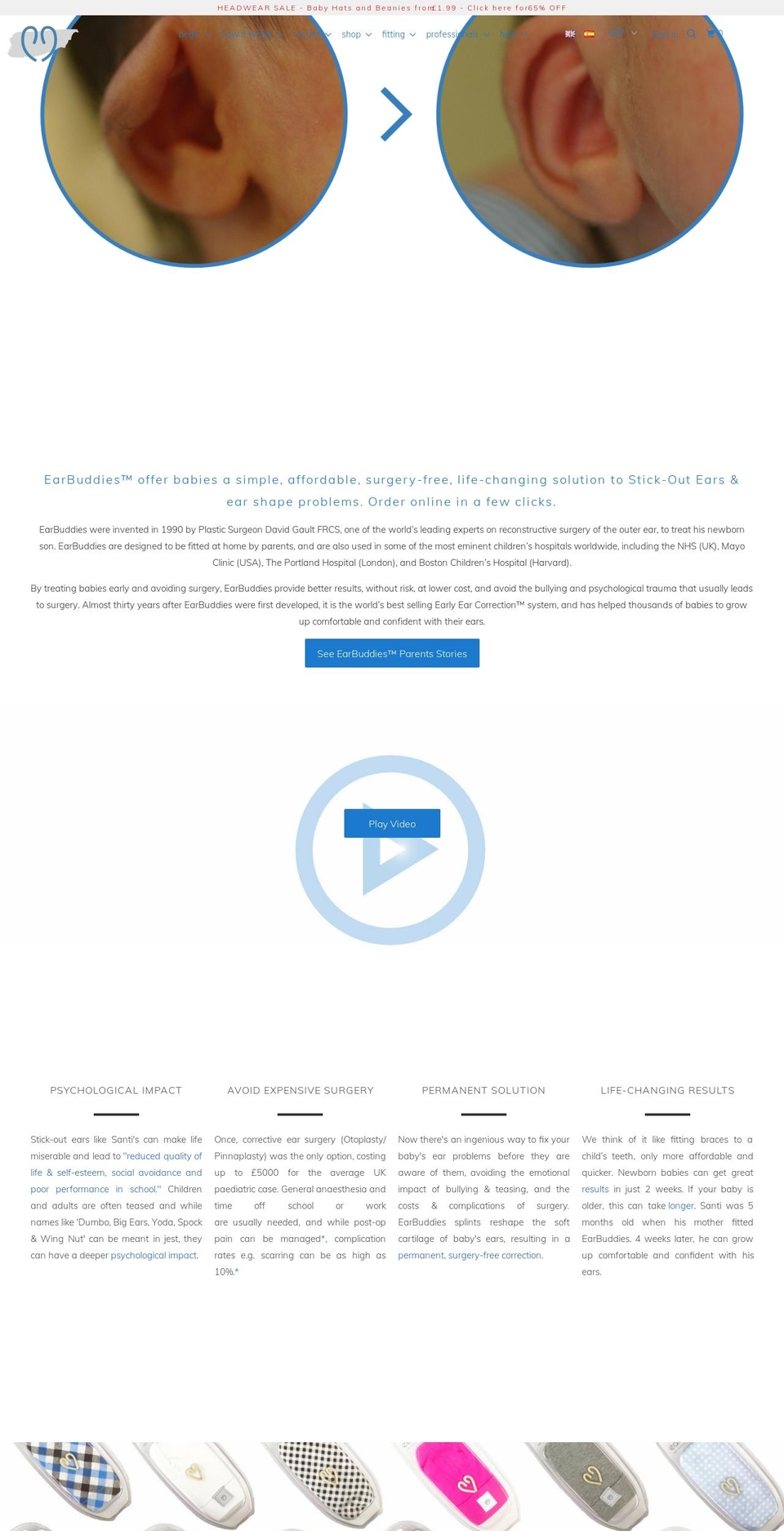 earbuddies.com shopify website screenshot