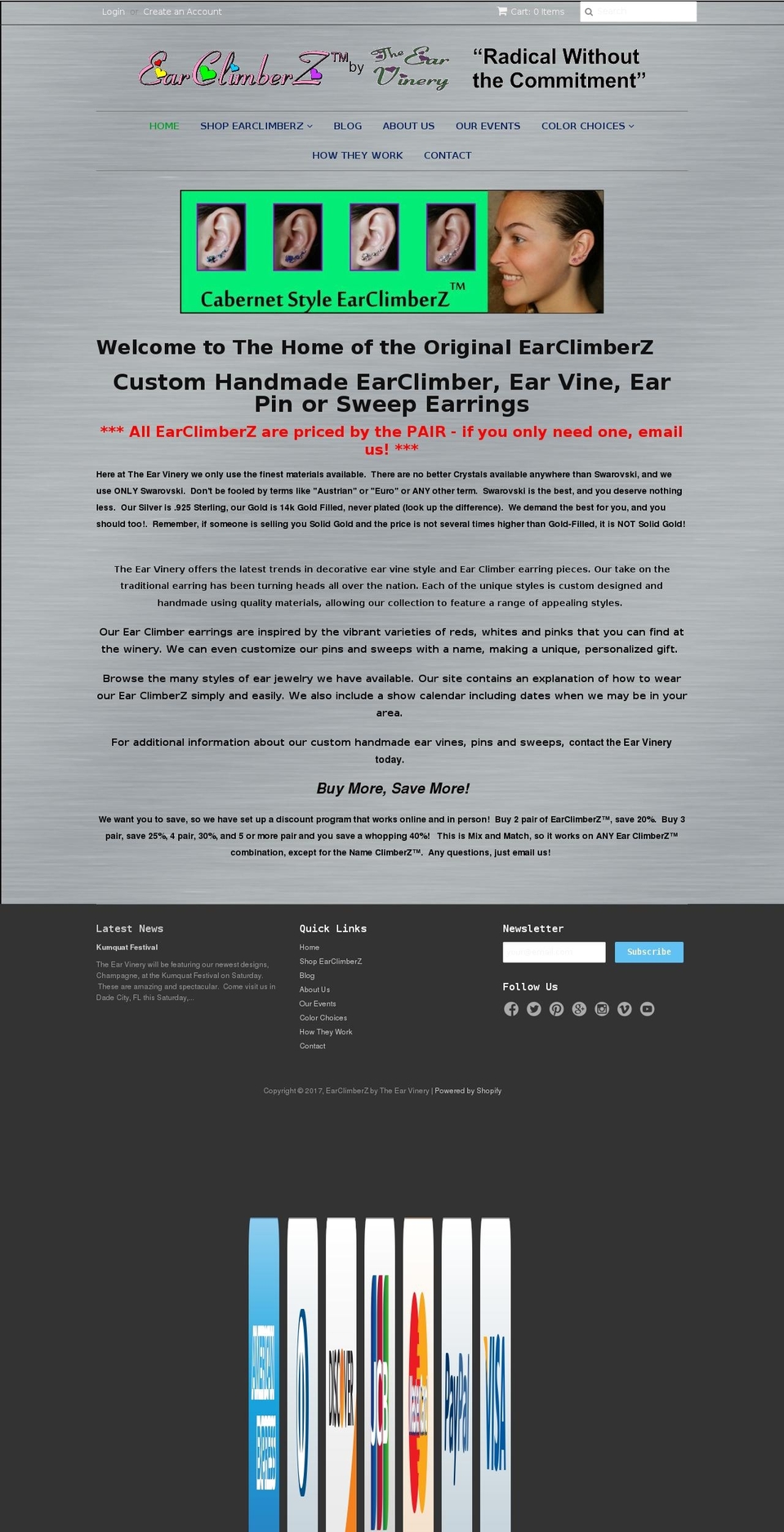 earclimbers.net shopify website screenshot