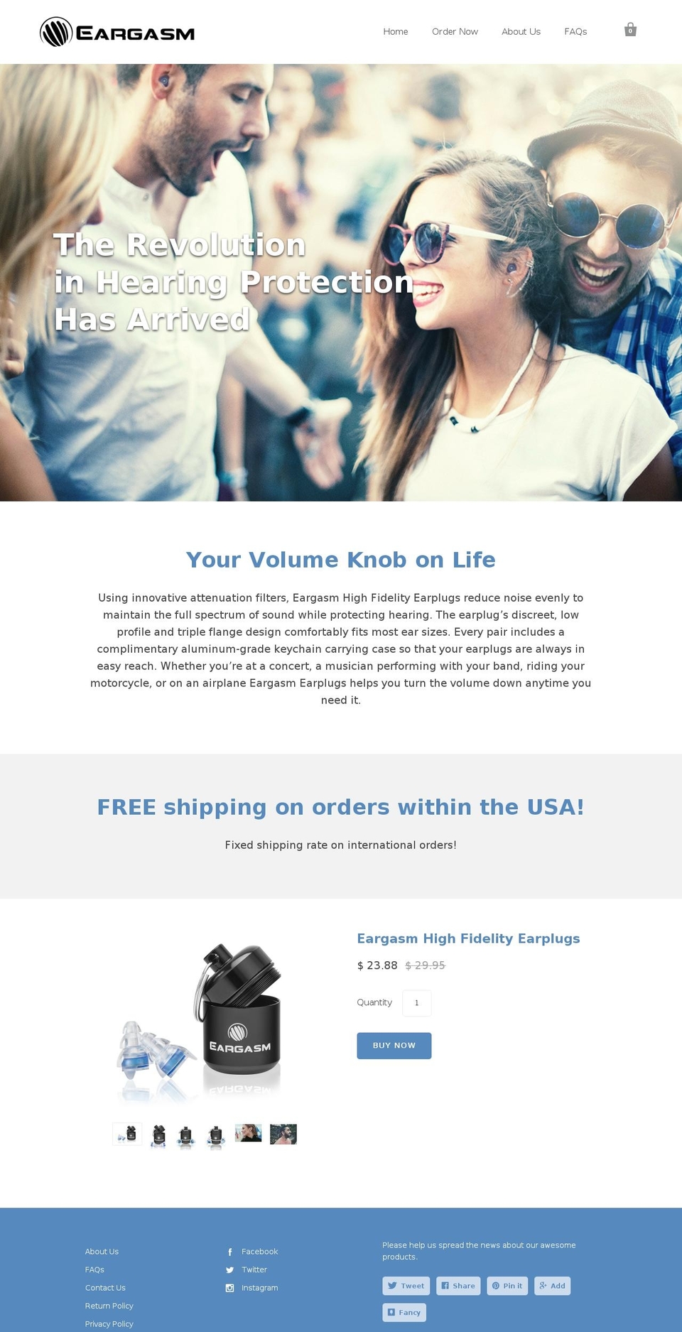 eargasmearplugs.com shopify website screenshot