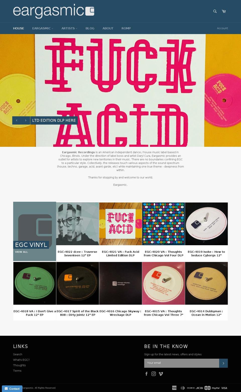 eargasmicrec.com — Shopify storefront screenshot
