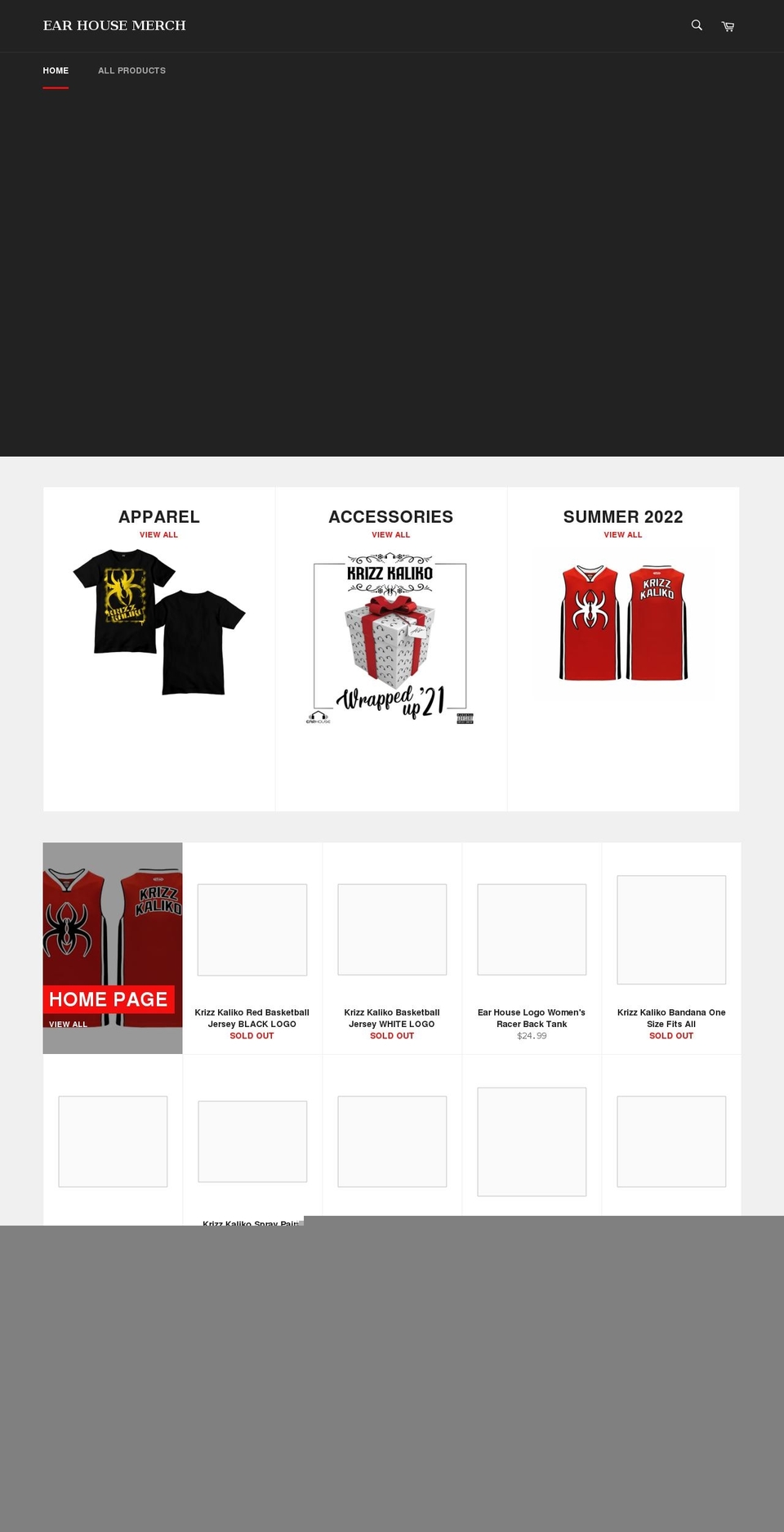 earhousemerch.com shopify website screenshot