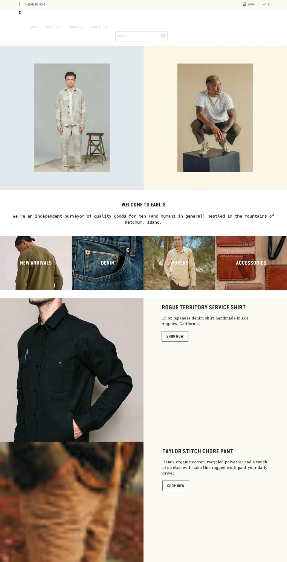 earlsauthentics.com shopify website screenshot