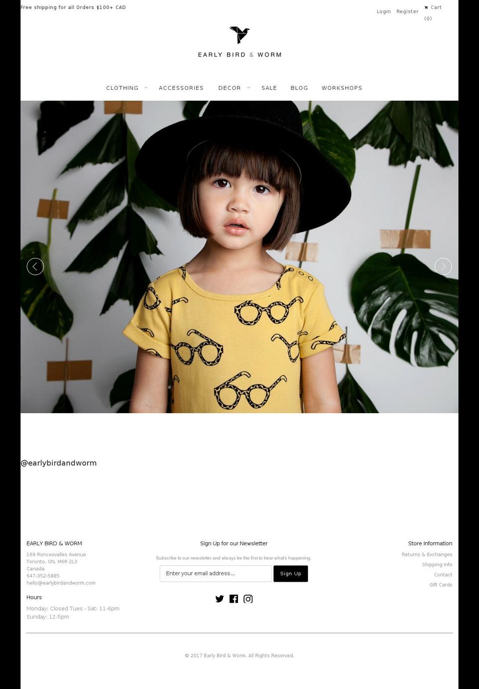 earlybirdandworm.com shopify website screenshot