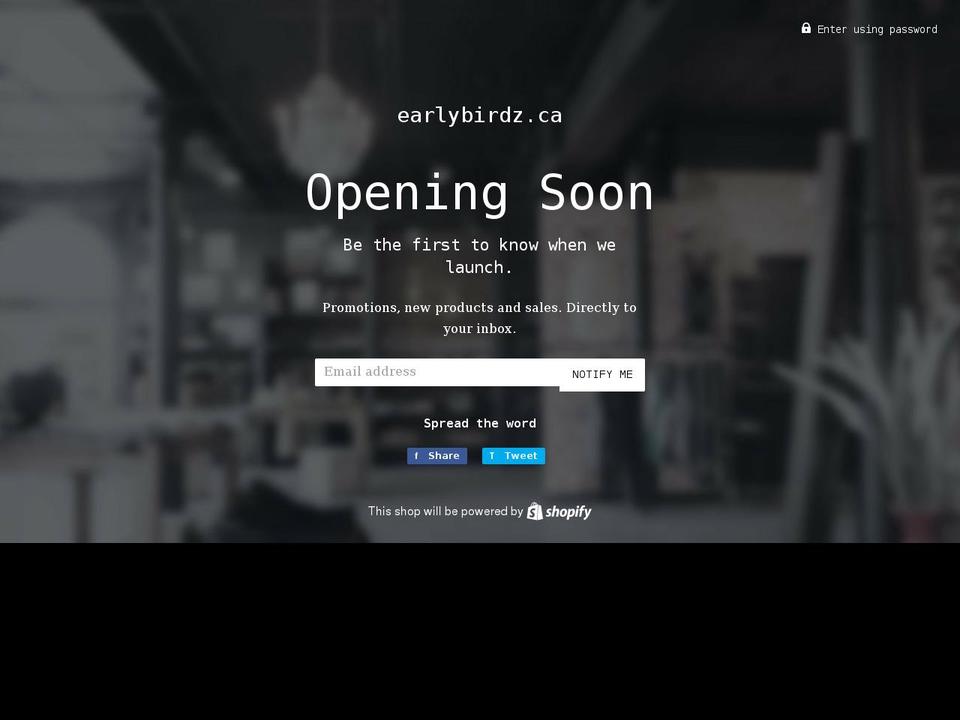 earlybirdz.ca shopify website screenshot