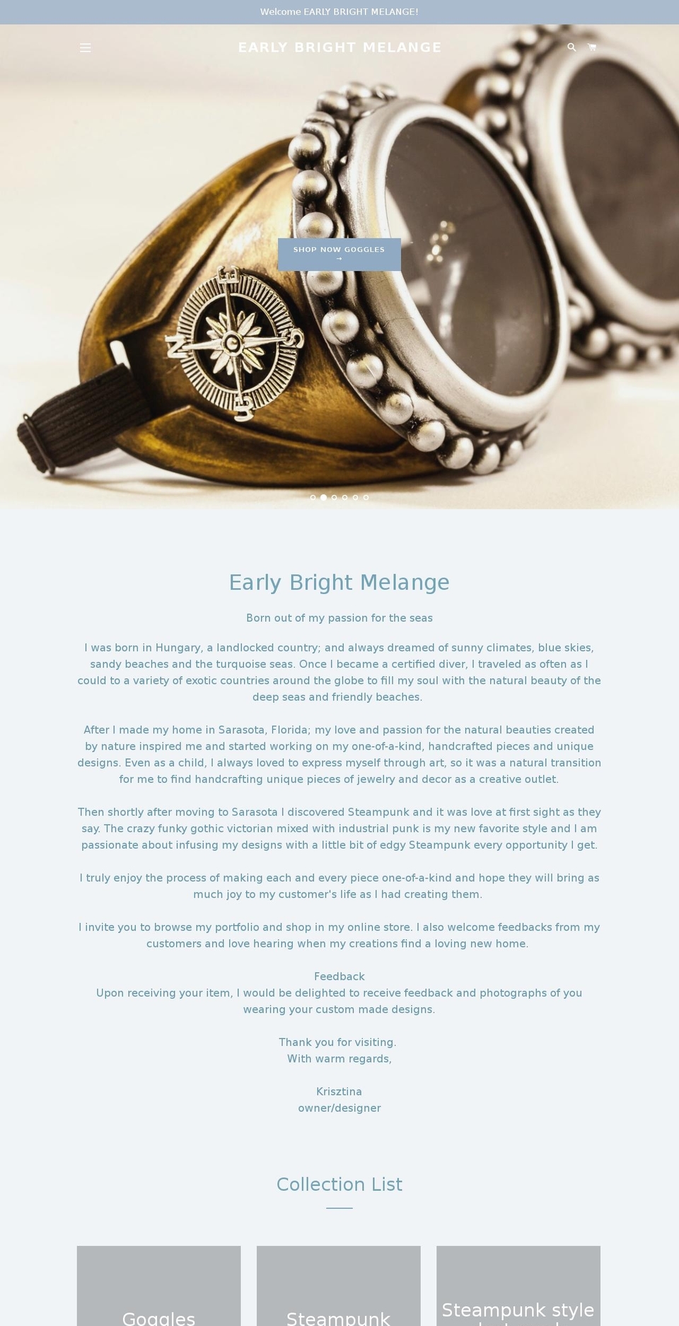 earlybrightmelange.com — Shopify storefront screenshot