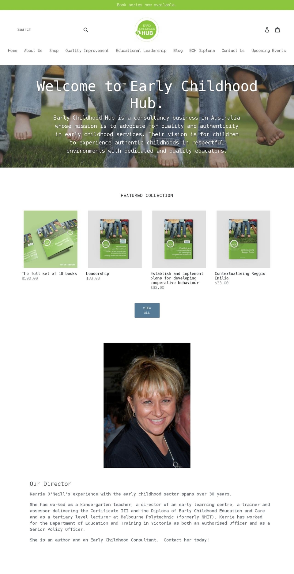 earlychildhoodhub.com.au shopify website screenshot