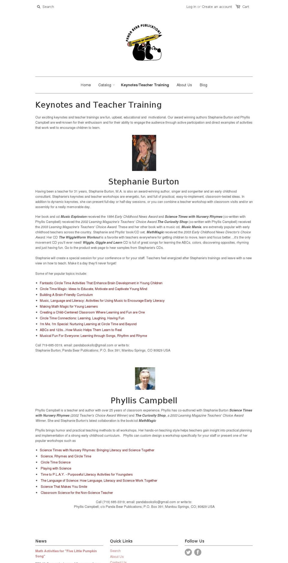 earlychildhoodkeynotes.com — Shopify storefront screenshot