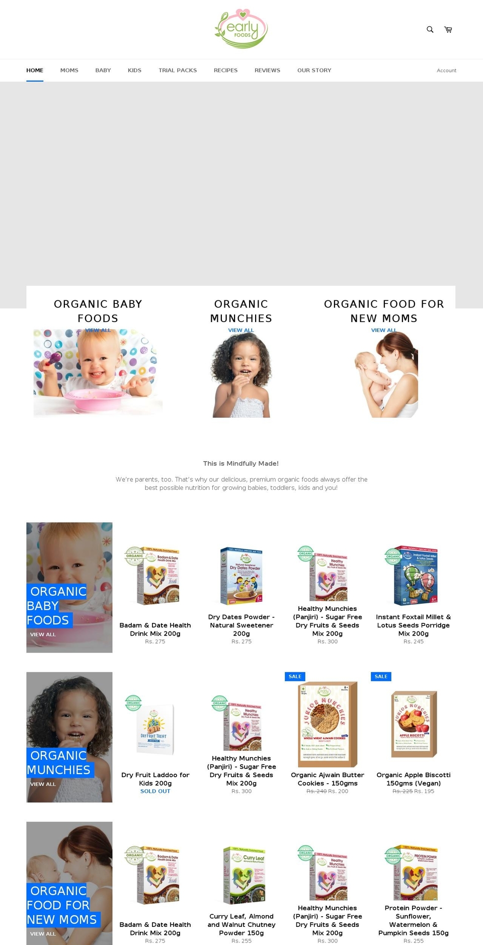 earlyfoods.com shopify website screenshot