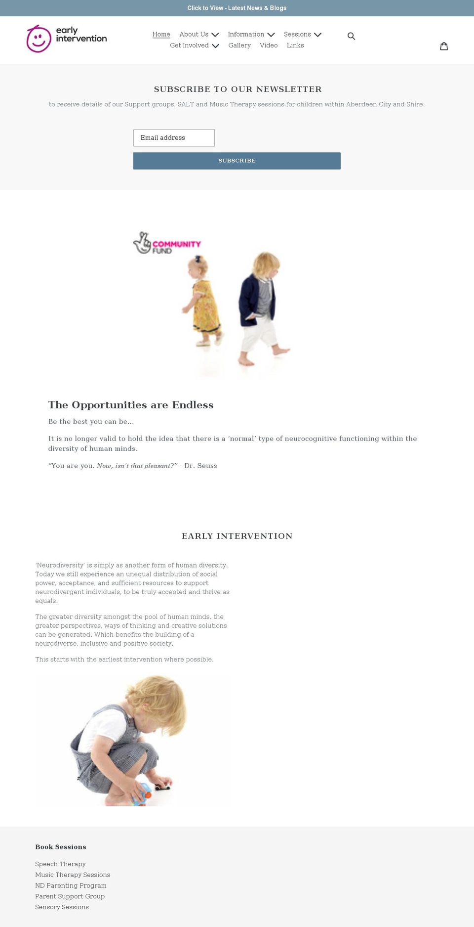 earlyintervention.org.uk shopify website screenshot