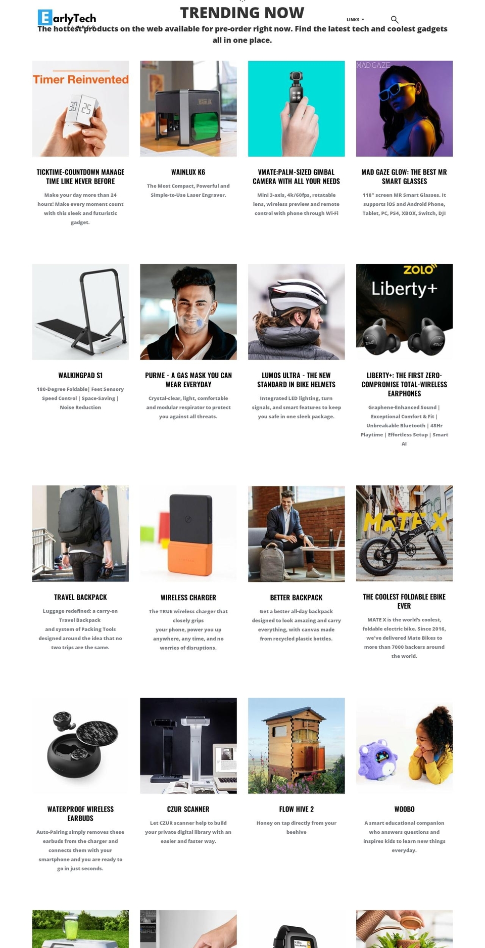 earlytechfinder.com shopify website screenshot
