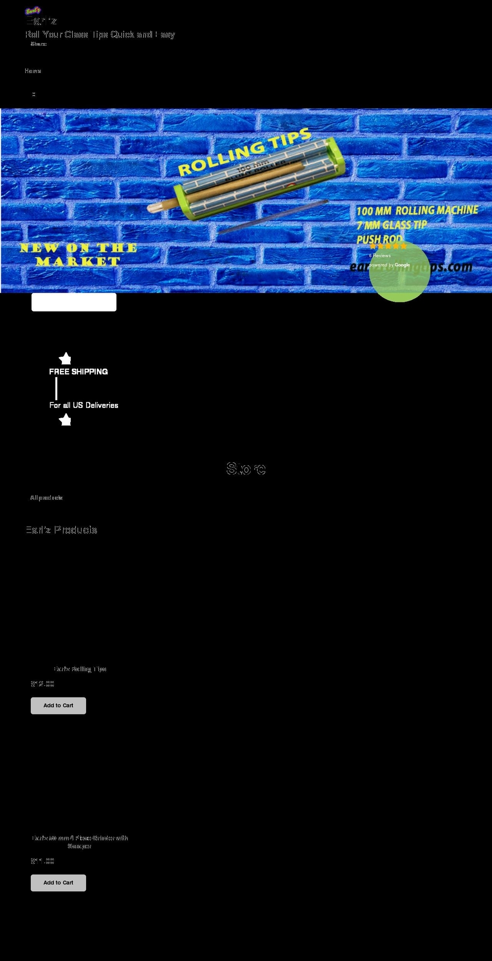 earlzrollingtips.com shopify website screenshot