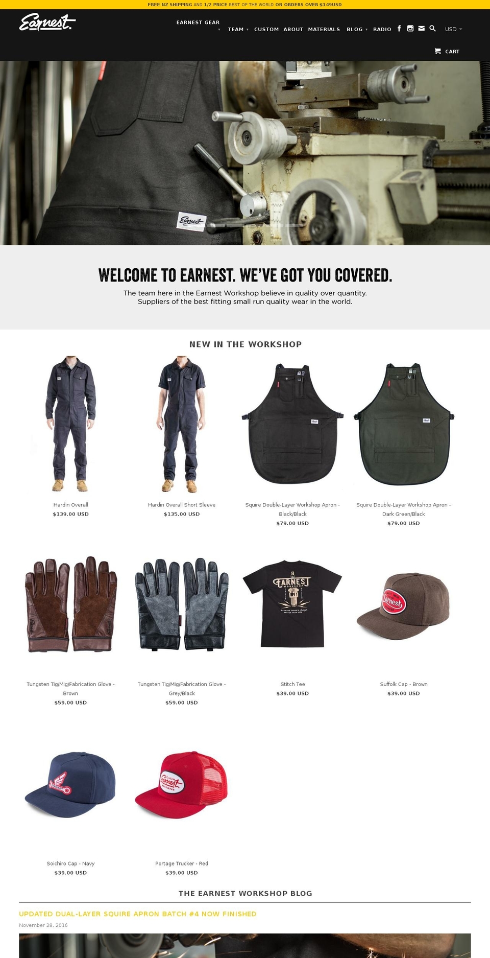 earnestco.com shopify website screenshot