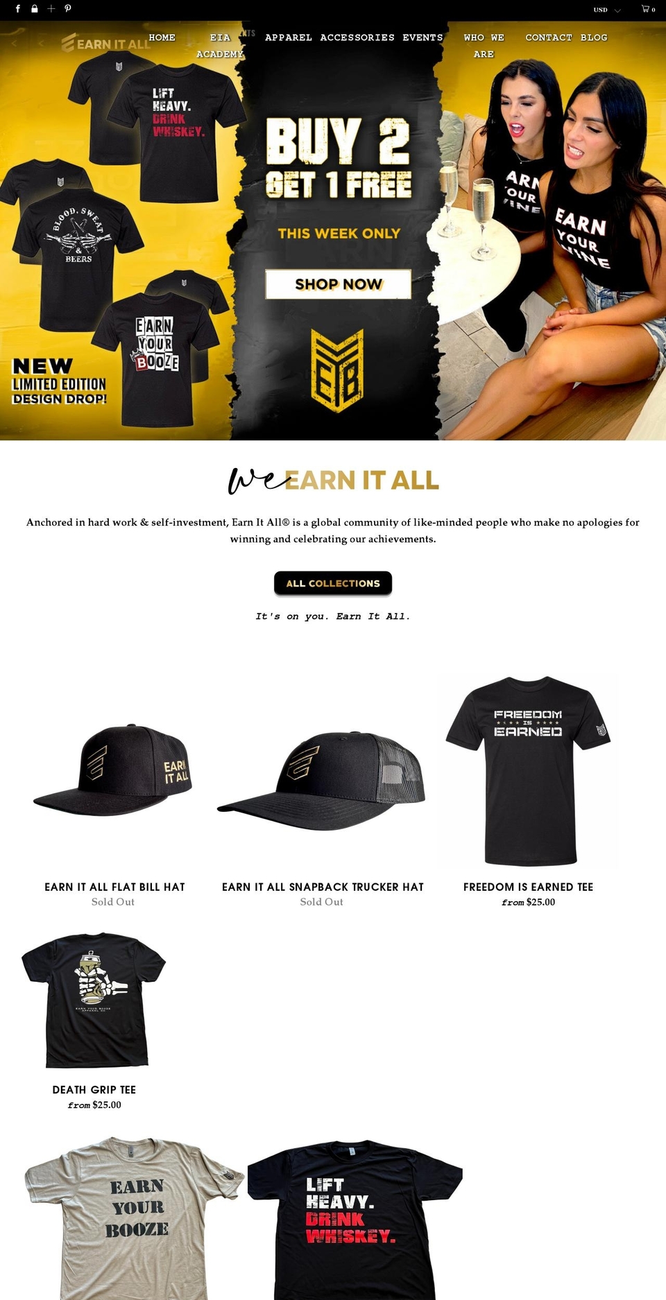 earnitall.com shopify website screenshot