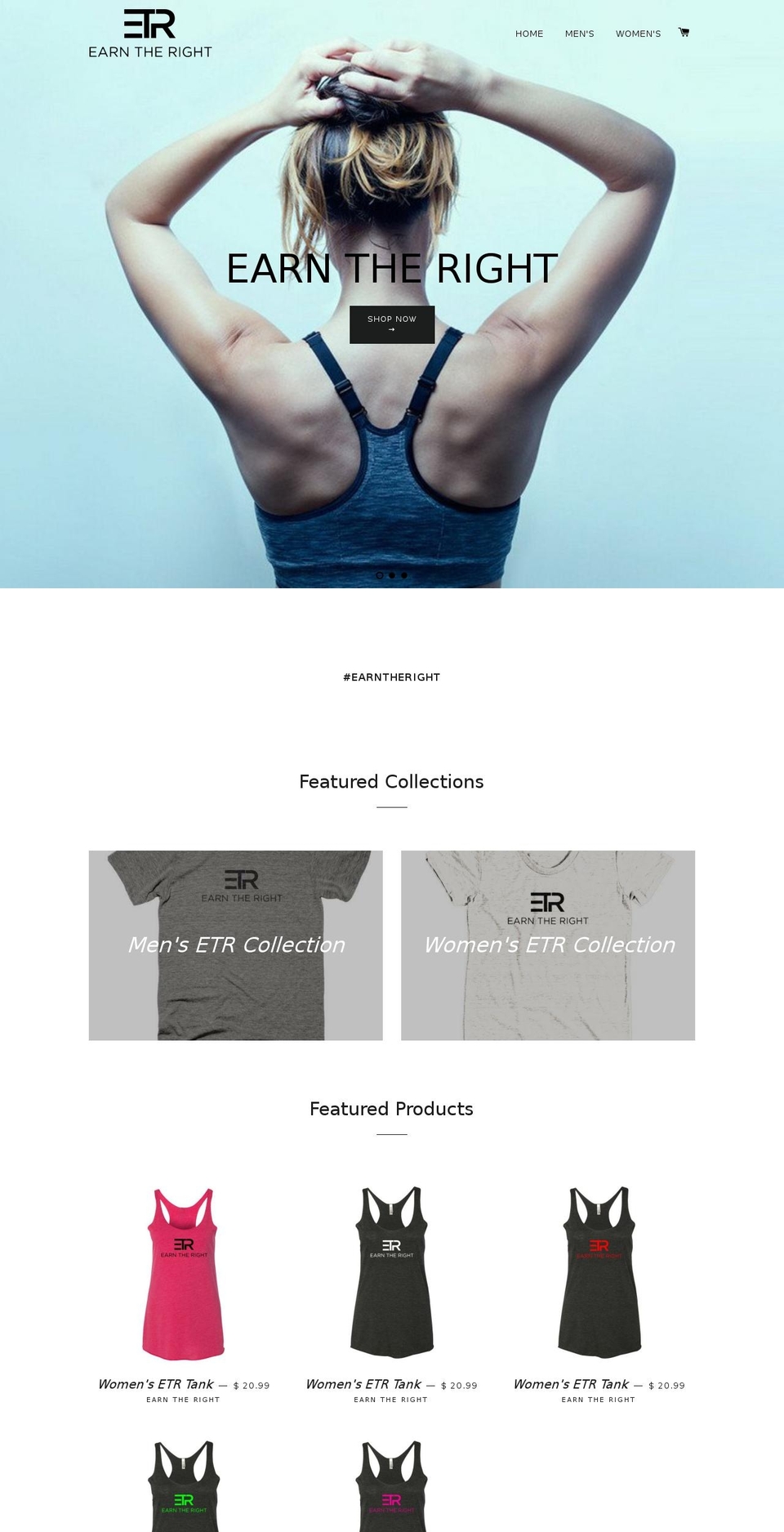 earntheright.com — Shopify storefront screenshot