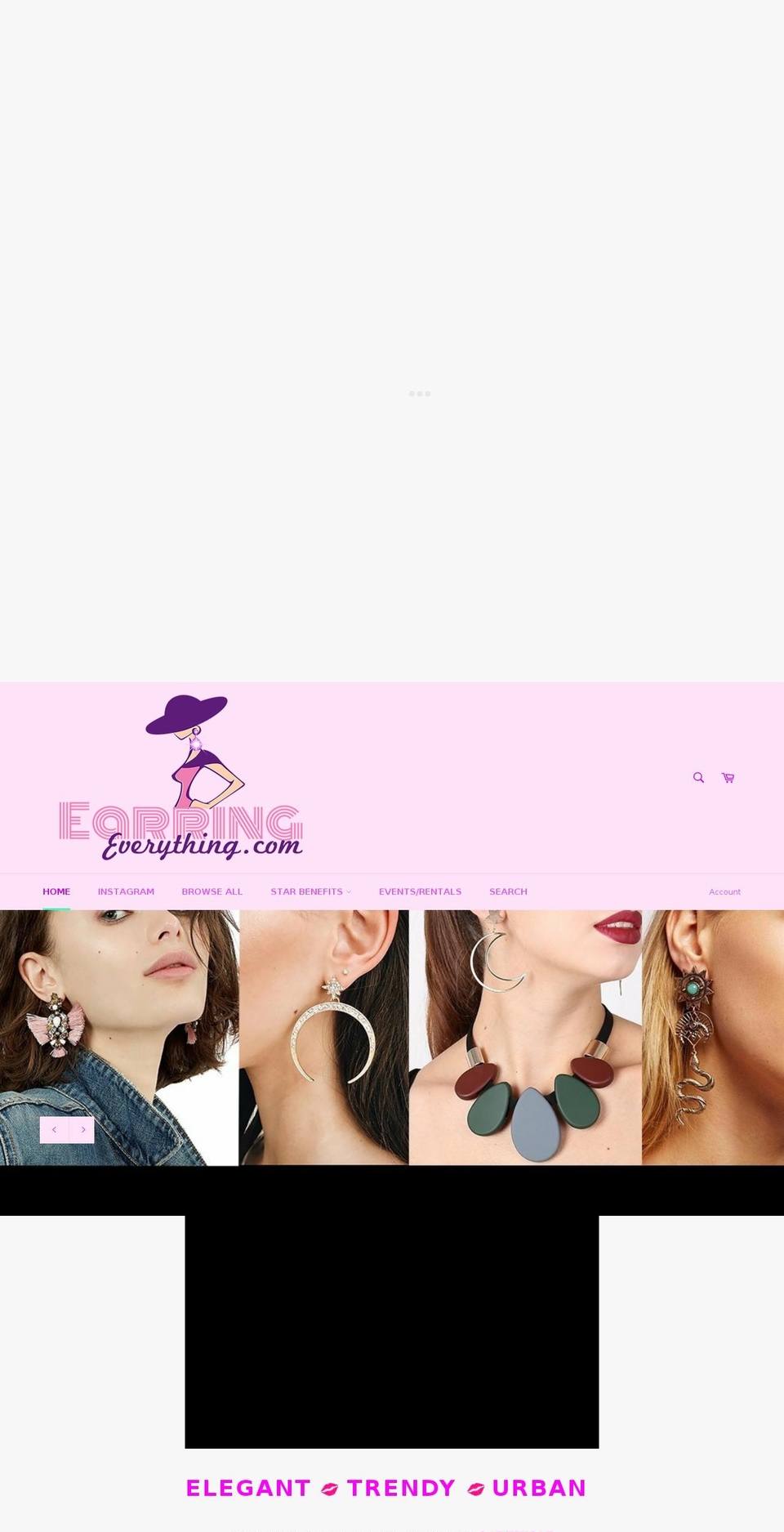 earringeverything.com shopify website screenshot
