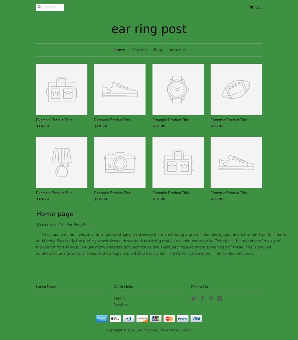 earringpost.com shopify website screenshot