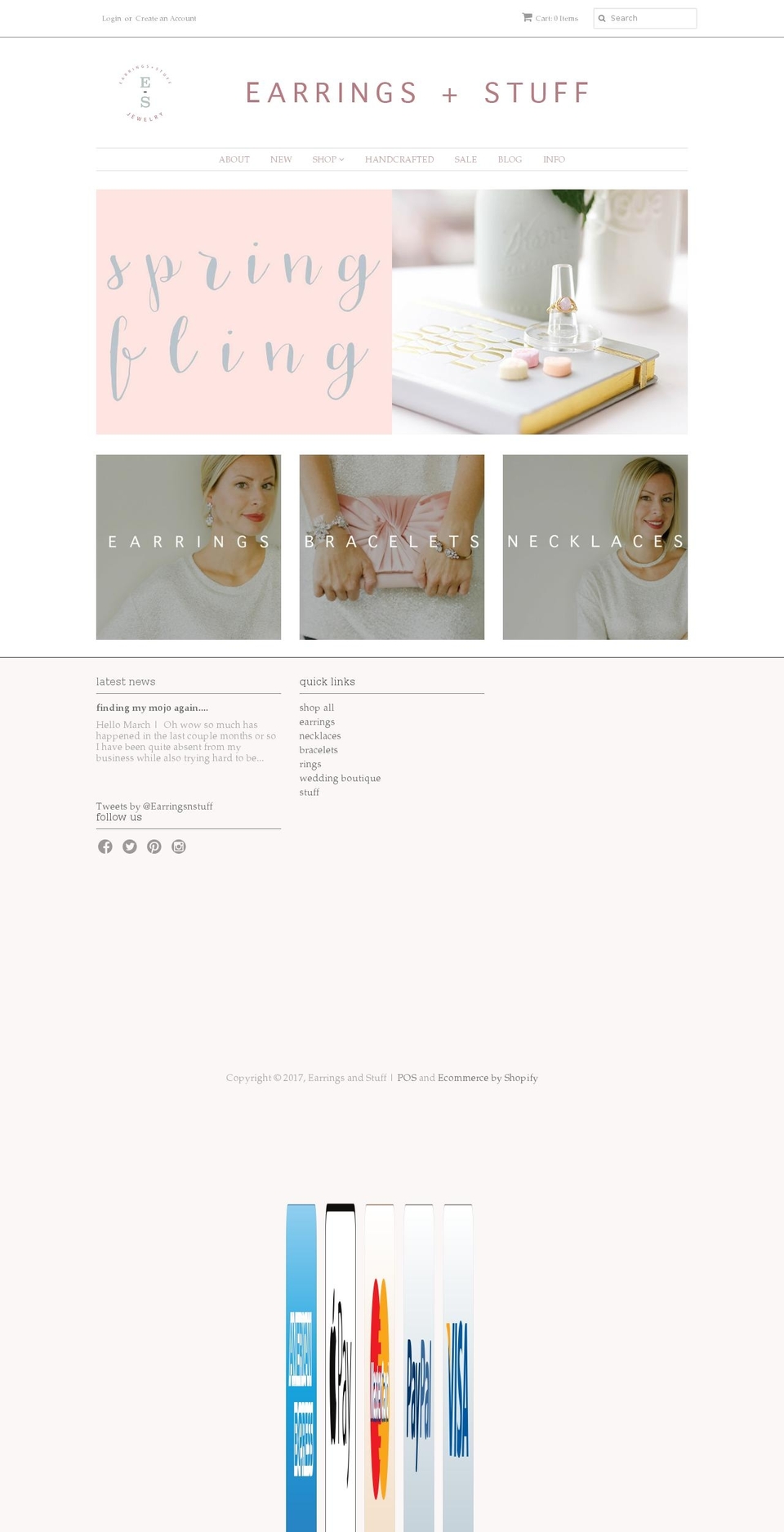 earringsandstuff.com shopify website screenshot