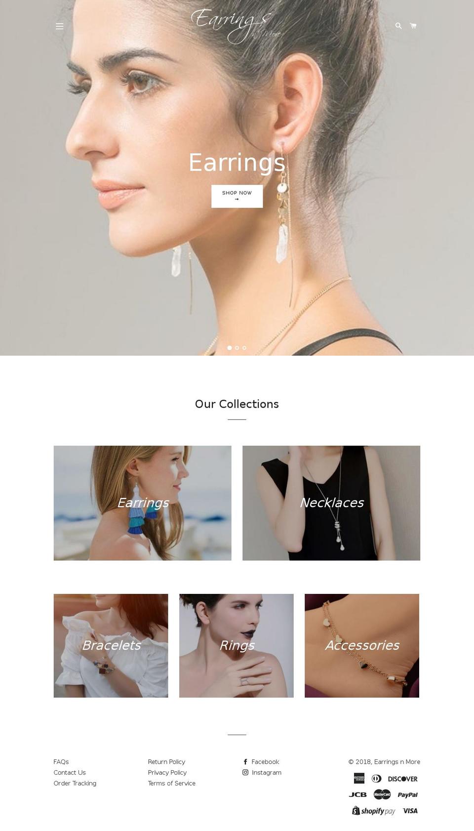 earringsnmore.com — Shopify storefront screenshot