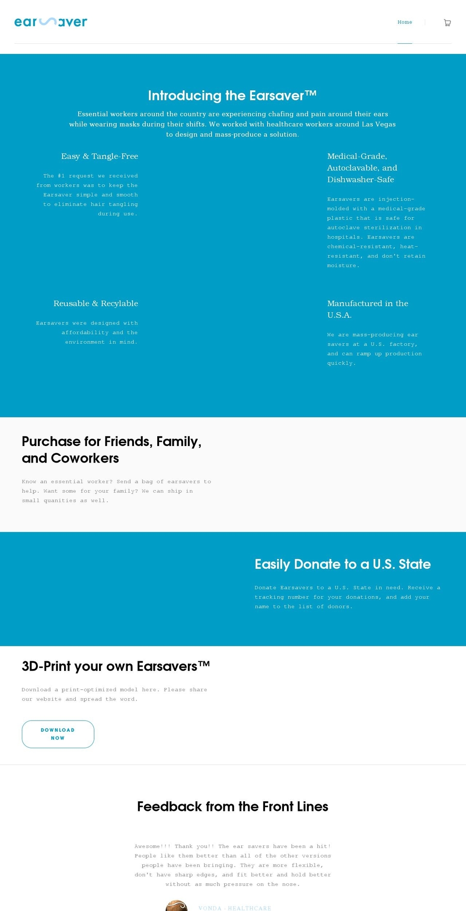 earsaver.org shopify website screenshot