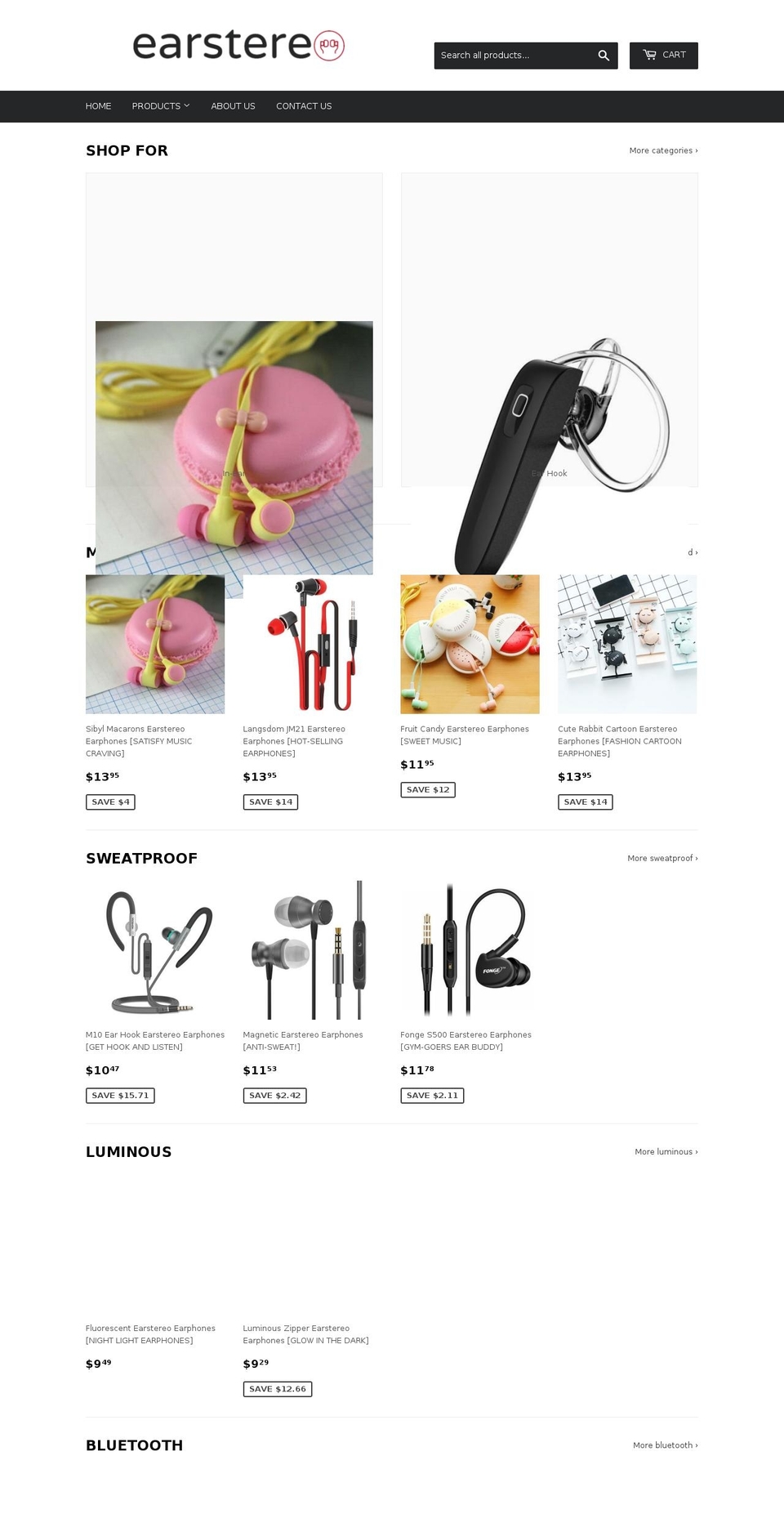 earstereo.com — Shopify storefront screenshot