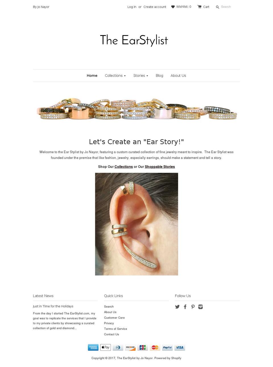 earstylist.com shopify website screenshot