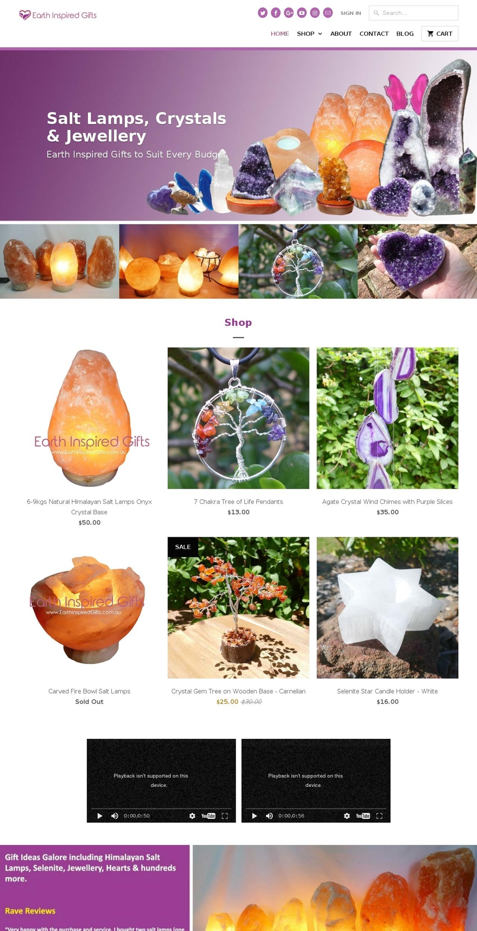 earth-inspired-gifts.myshopify.com shopify website screenshot