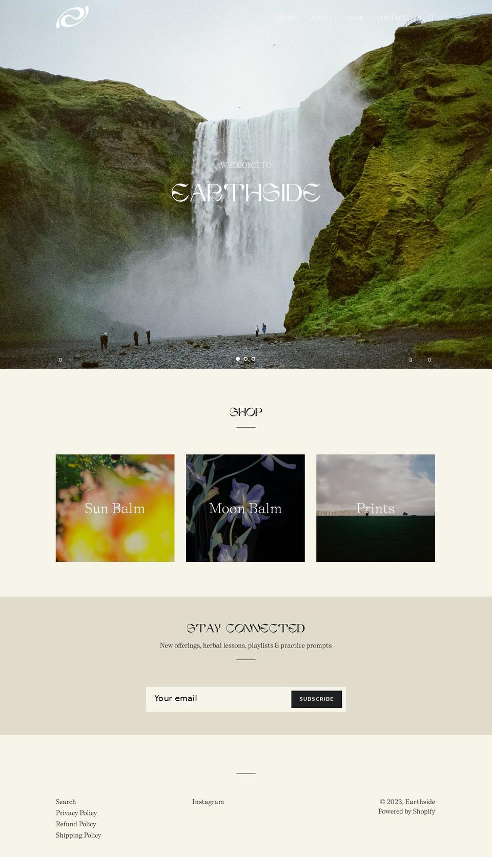 earth-side.com shopify website screenshot