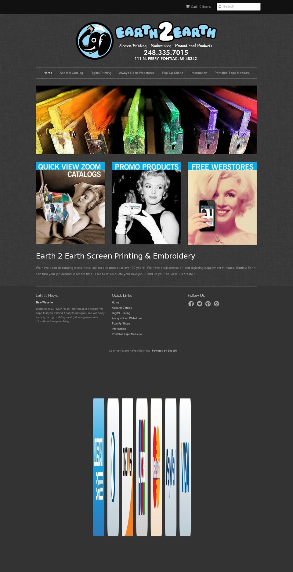 earth2earthinc.com shopify website screenshot