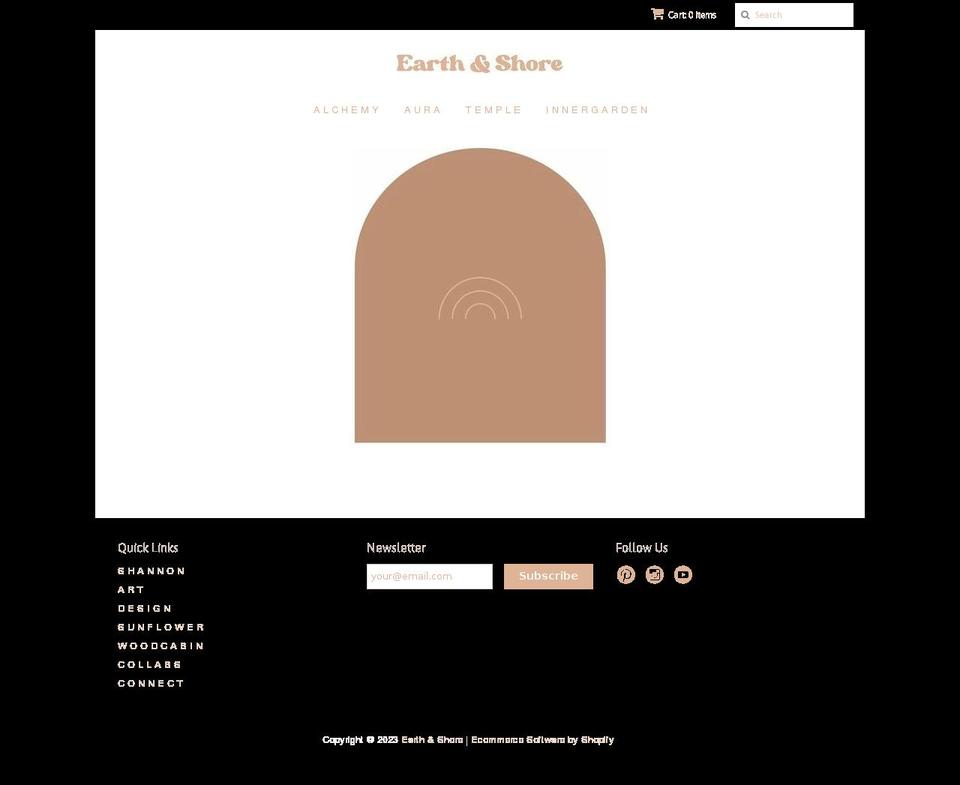 earthandshore.com shopify website screenshot