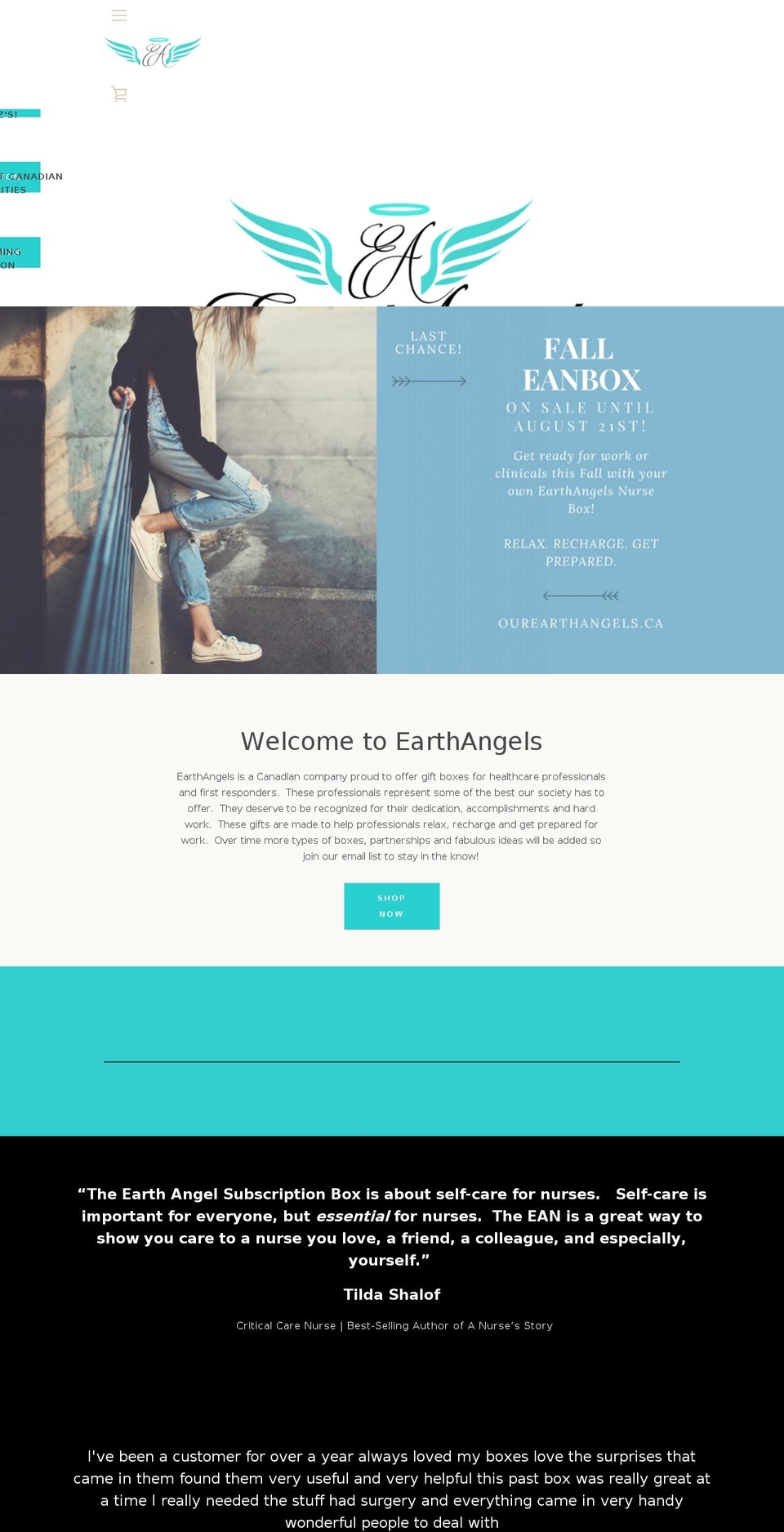 EarthAngels Website May 2018 Shopify theme site example earthangelnurses.ca