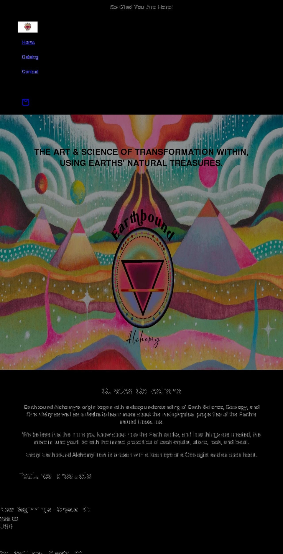 earthboundalchemy.com shopify website screenshot