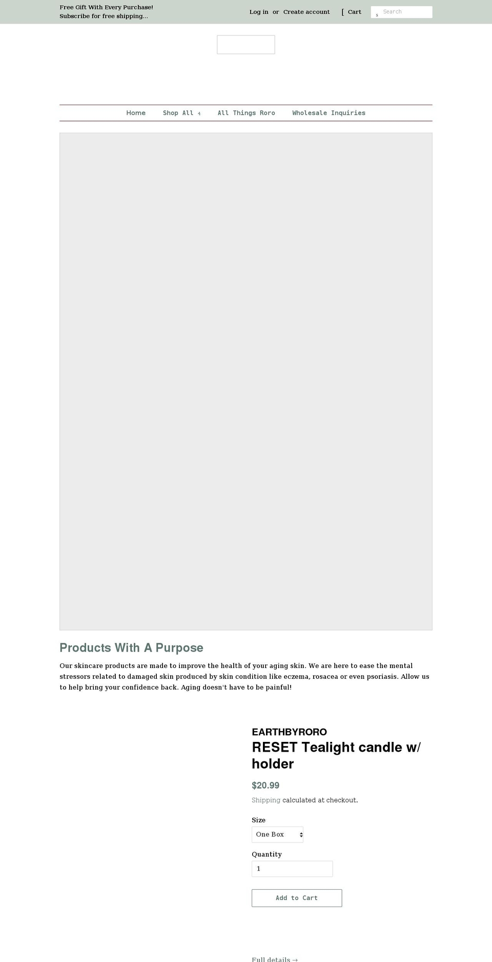 earthbyroro.com shopify website screenshot