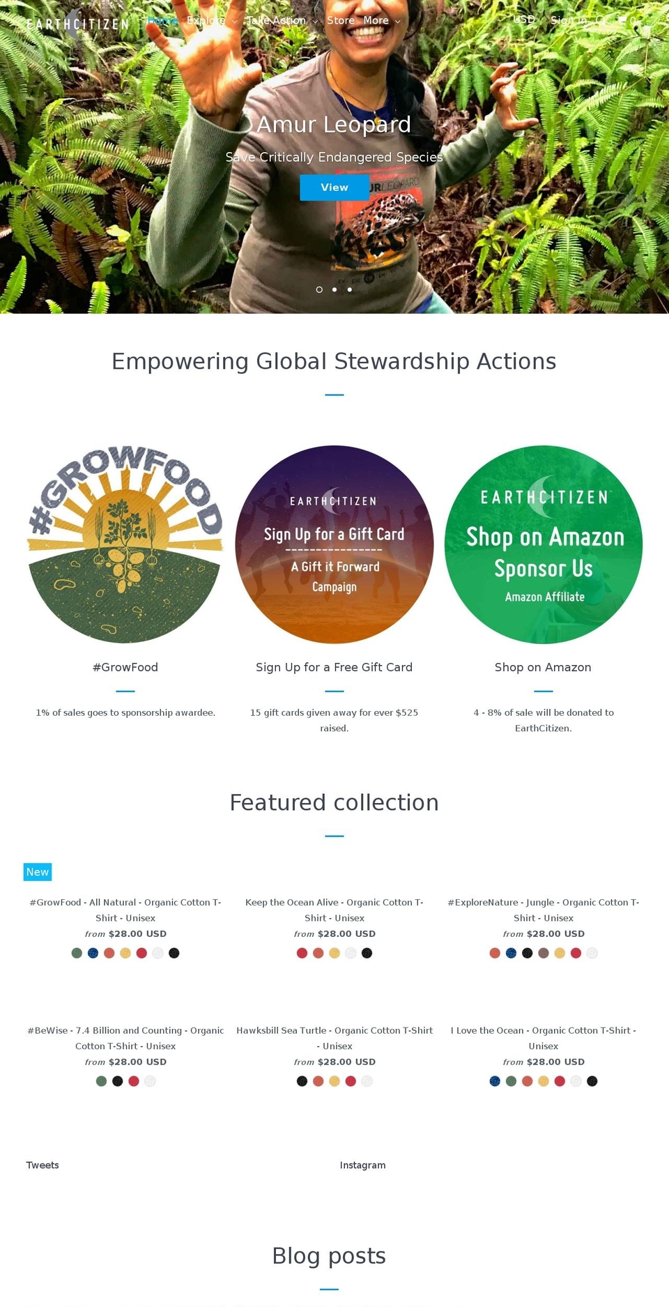 earthcitizen.co shopify website screenshot