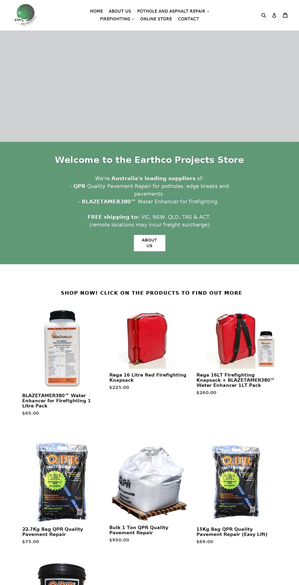 earthcoprojectsstore.com — Shopify storefront screenshot