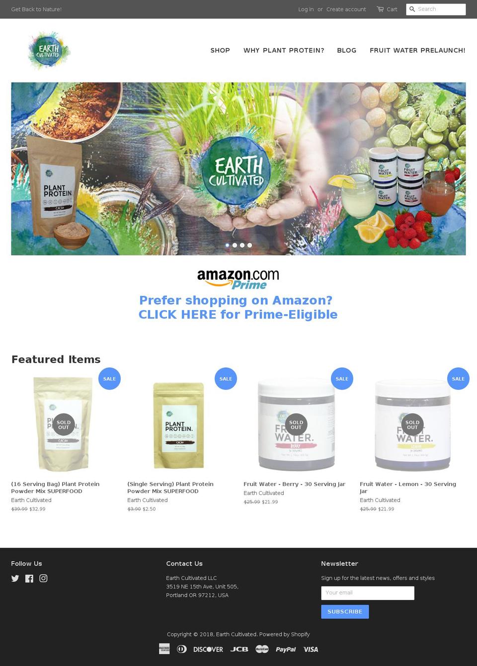 earthcultivated.com shopify website screenshot