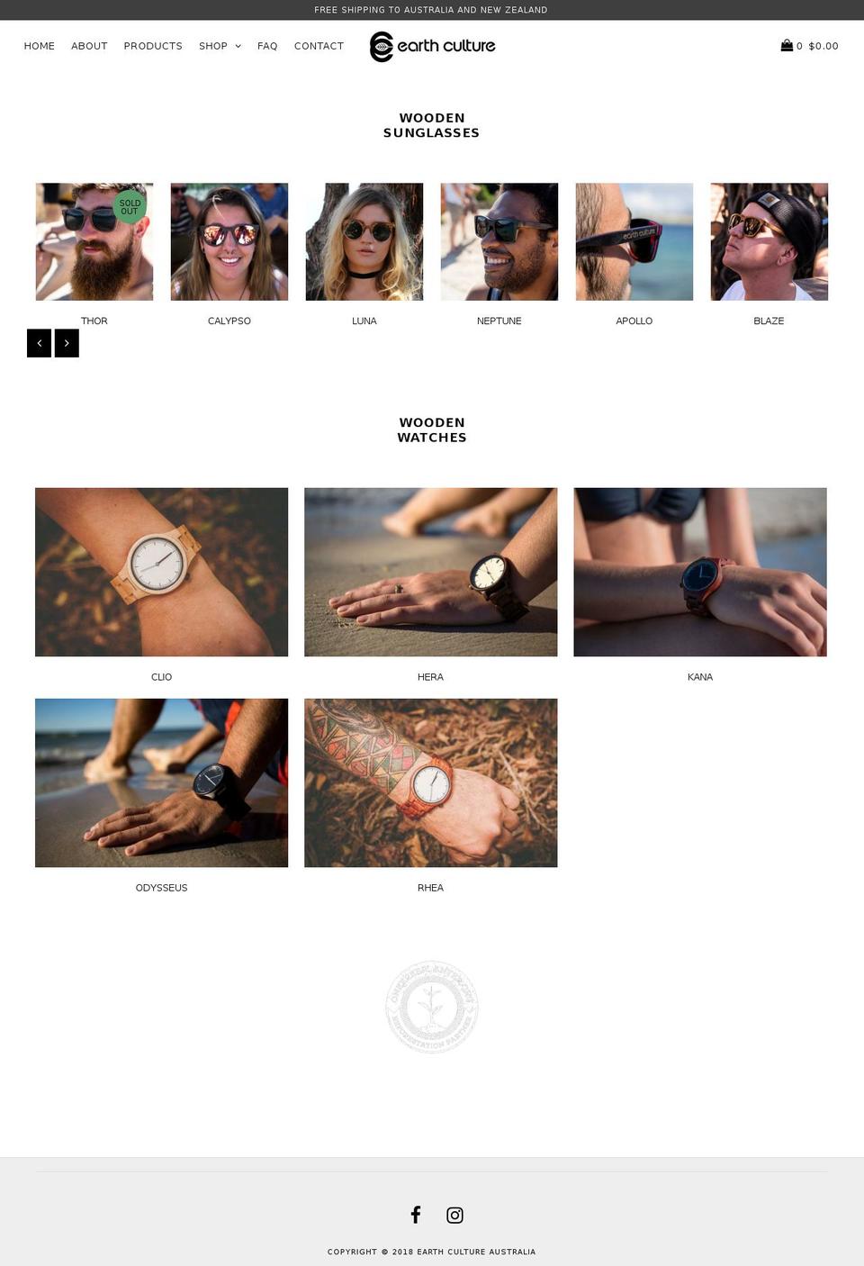 earthcultureaustralia.com shopify website screenshot