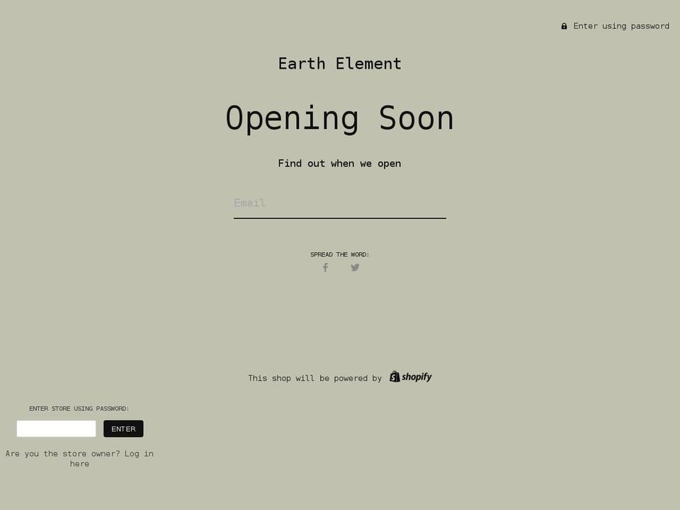 earthelement.co shopify website screenshot