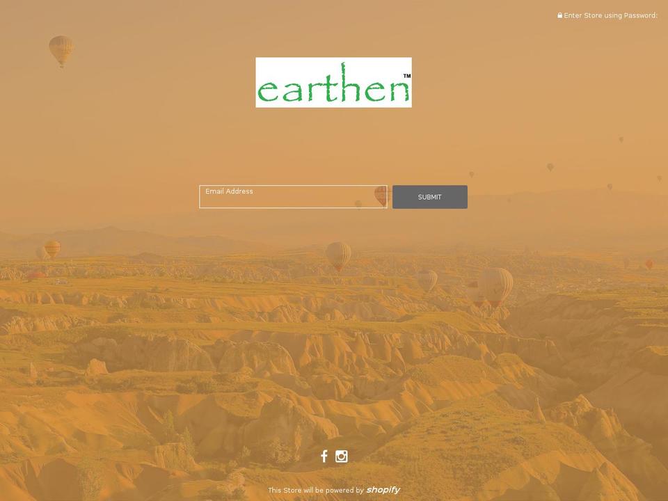 earthen-living.com shopify website screenshot