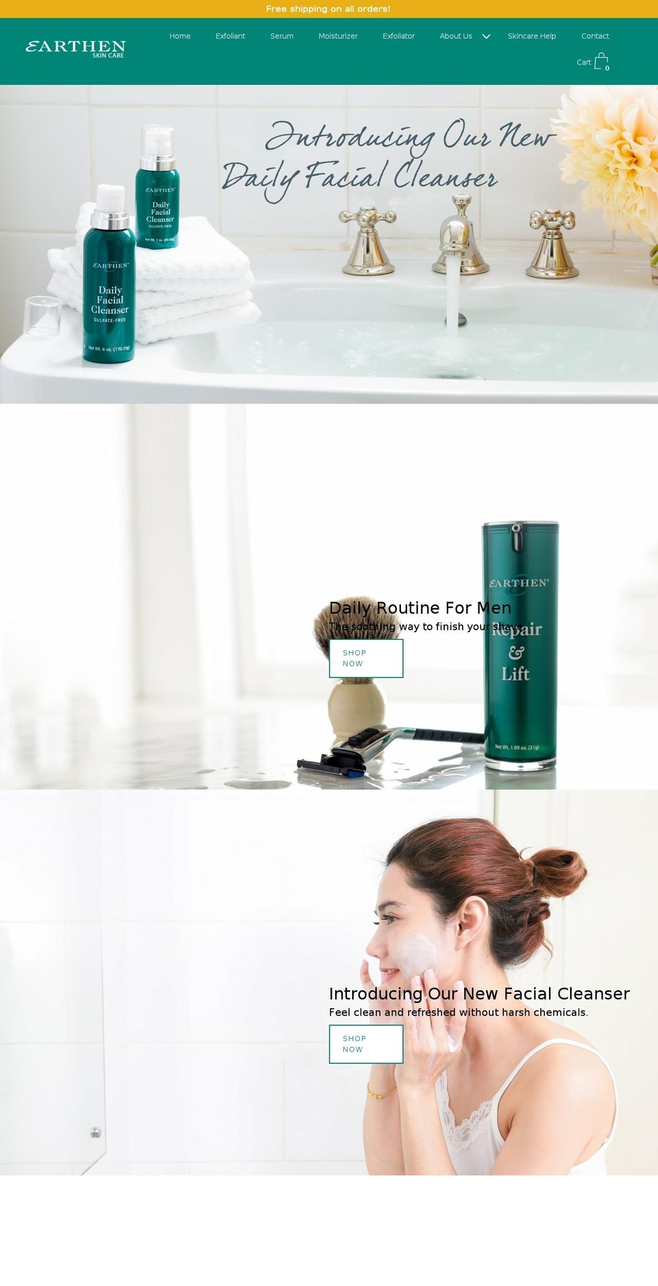 earthen-products.com — Shopify storefront screenshot
