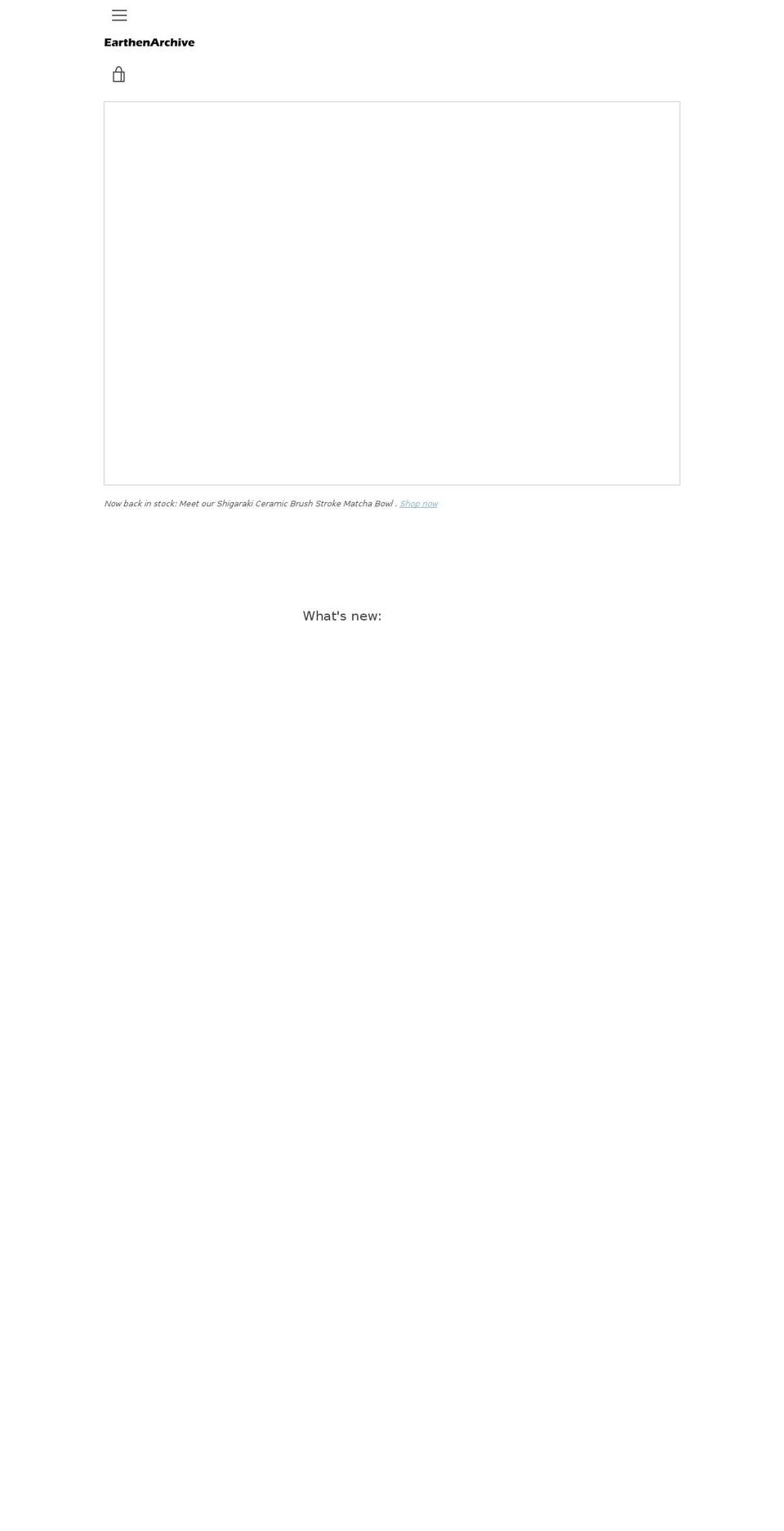 earthenarchive.com shopify website screenshot