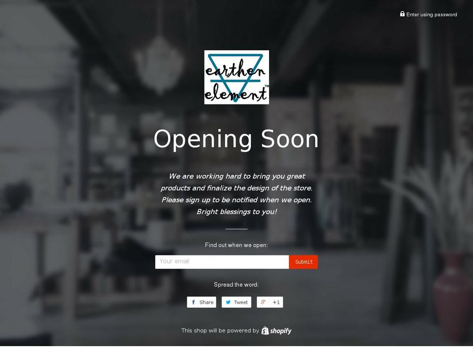 earthenelement.com — Shopify storefront screenshot